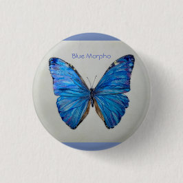 Blauer Morpho Schmetterlingkleiner Pin-/knopf Button
