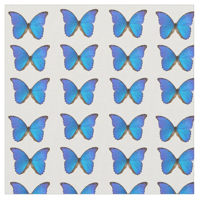 Blauer Morphus Butterfly-Baumwollstoff Stoff (Nahaufnahme)