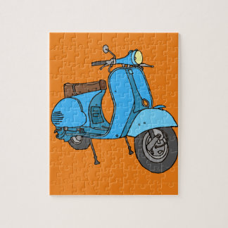 Blauer Motorroller (Vespa) Puzzle