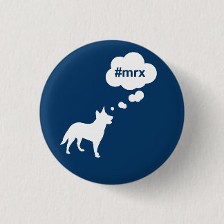 Blauer #mrx und Hundknopf Button