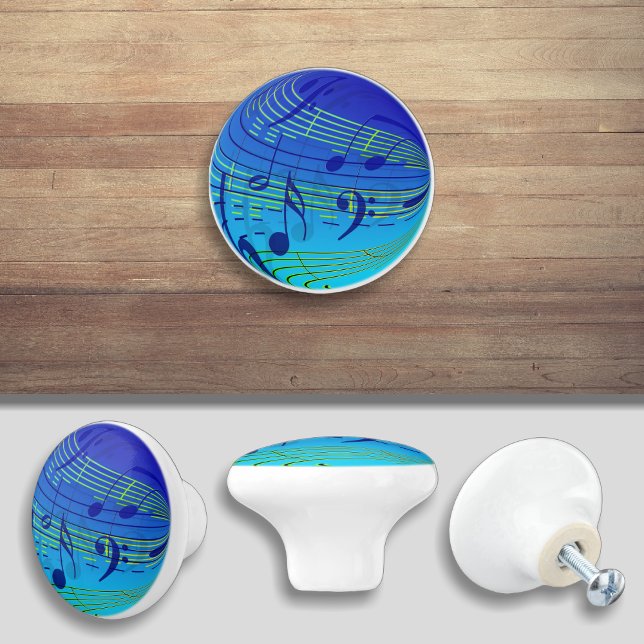 Blauer Musiknote Türknopf Rumpf Keramikknauf (Von Creator hochgeladen)