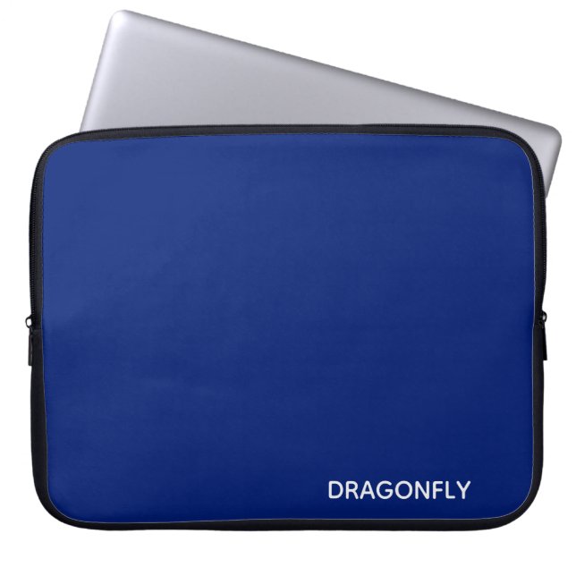 Blauer Name der Libelle Laptopschutzhülle (Vorderseite)