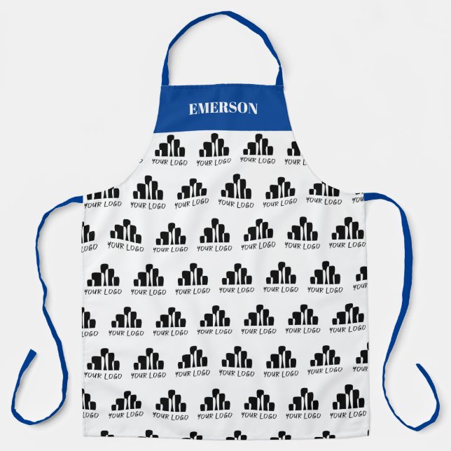 Blauer Name des Logos hinzufügen Schürze (Vorderseite)