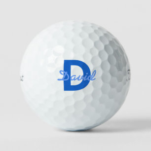 Blauer Name und Monogramm Golfball