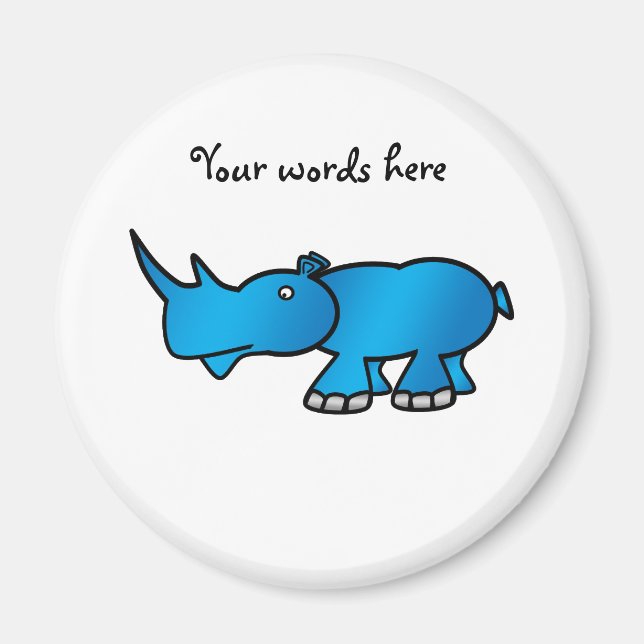 Blauer Nashorn Magnet (Vorne)