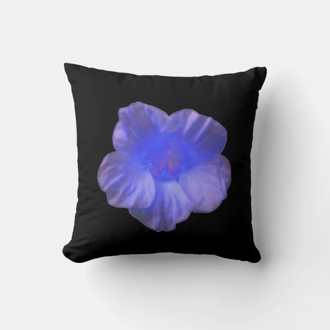 Blauer Nasturtium Blume Pillow Kissen (Vorderseite)