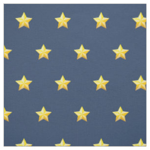 Blauer Navy-Bedruckstoff mit nautischen Gold-Stern Stoff