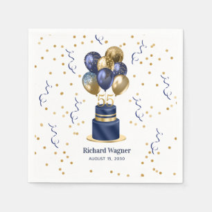 Blauer Navy Cake 55. Geburtstag Serviette
