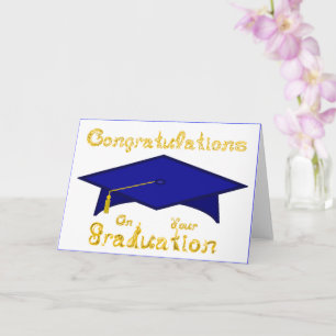 Blauer Navy Graduation Cap Printable Party Hat ode Karte