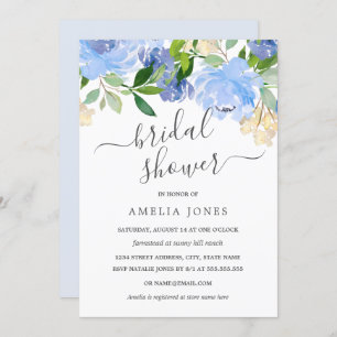 Blauer Navy Wasserfarben Brautparty Einladung