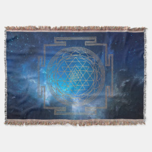 Blauer Nebel Sri Yantra - Blanket Decke