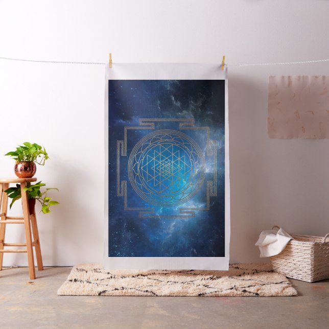 Blauer Nebel Sri Yantra - Fabric Stoff (Beispiel)