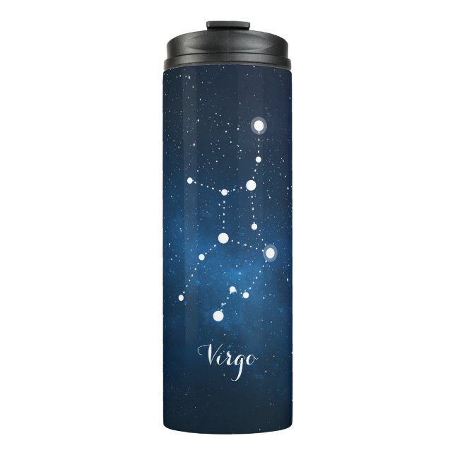 Blauer Nebel Virgo Zodiac-Zeichen Thermosbecher (Vorderseite)