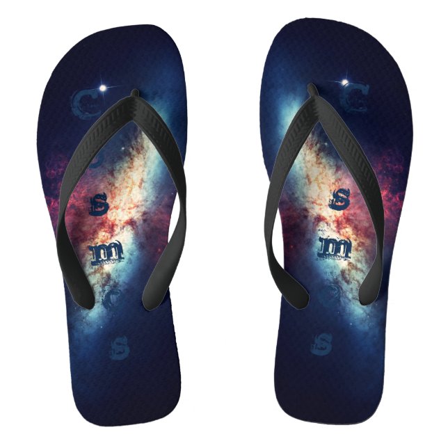 Blauer Nebula Galaxy Space Cosmos Flip Flops (Fußbett)