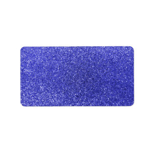 Blauer NeonGlitter Adressaufkleber