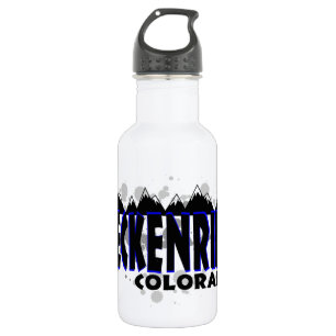 Blauer NeonSchmutz Breckenridge Colorado Trinkflasche