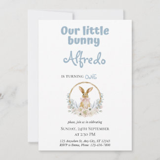 Blauer niedlicher Ostersonnengeburt Einladung