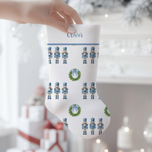 Blauer Nussknacker Nostalgisch Kleiner Weihnachtsstrumpf