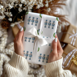 Blauer Nussknacker Weihnachten  Geschenkpapier