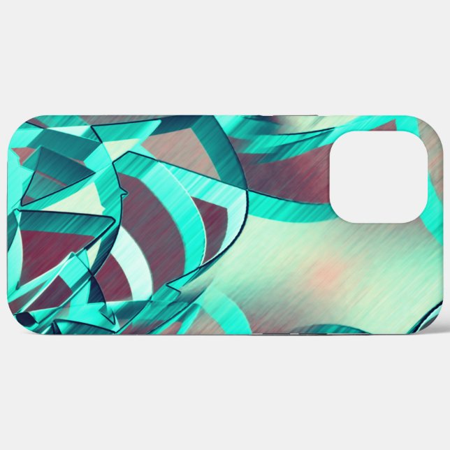 Blauer oder cyan Streifen über rustikal rötlich-or Case-Mate iPhone Hülle (Rückseite (Horizontal))