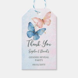 Blauer oder rosa Geschlecht offenbart Baby Shower Geschenkanhänger