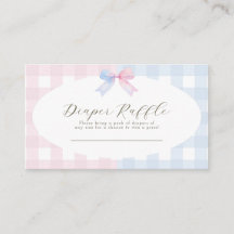 Blauer oder rosa Gingham Bow Gender Reveal Baby Sh