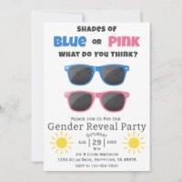 Blauer oder rosa Sonnenbrille Sommergenderenthüllu