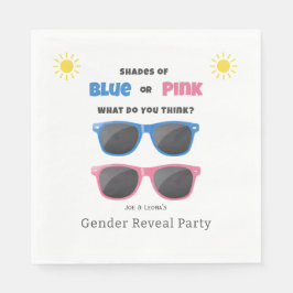 Blauer oder rosa Sonnenbrille Sommergenderenthüllu Serviette