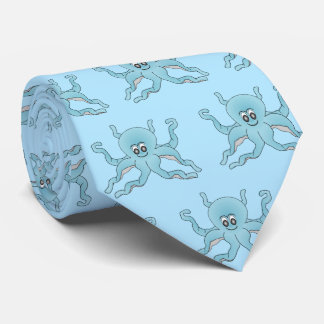 Blauer Oktopus-Design Krawatte