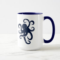 Blauer Oktopus Einfache Illustration
