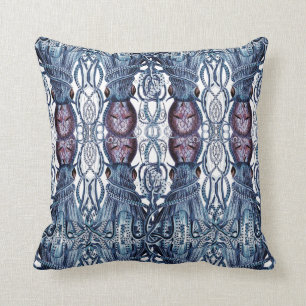 Blauer Oktopus, moderne Küstenschifffahrt Blau Wei Kissen