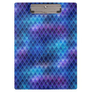 Blauer Ombre und Glitzer Dragon Scales Klemmbrett