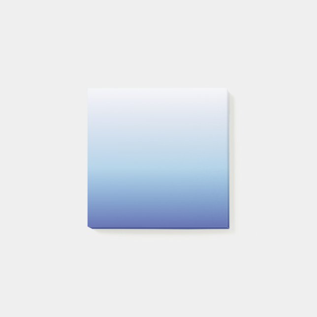 Blauer Ombre-Verlauf Post-it Klebezettel (Vorderseite)