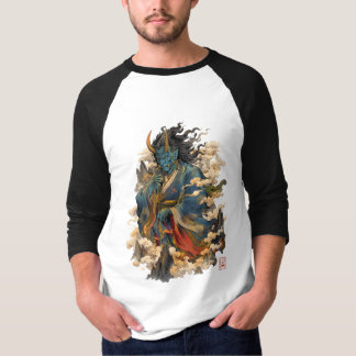 Blauer Oni-Dämonenkrieger | Japanische Yokai-Mytho T-Shirt