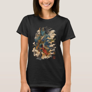 Blauer Oni-Dämonenkrieger | Japanische Yokai-Mytho T-Shirt
