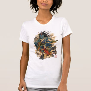Blauer Oni-Dämonenkrieger Japanische Yokai-Mytho T-Shirt