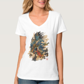 Blauer Oni-Dämonenkrieger | Japanische Yokai-Mytho T-Shirt