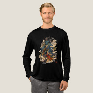 Blauer Oni-Dämonenkrieger Japanische Yokai-Mytho Tri-Blend Shirt