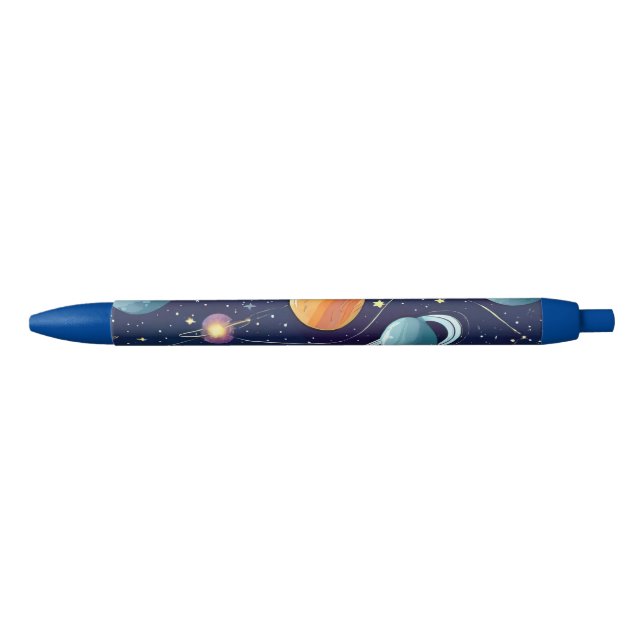 Blauer Orange Galactic Planets Scifi Fantasie Kugelschreiber (Vorderseite)