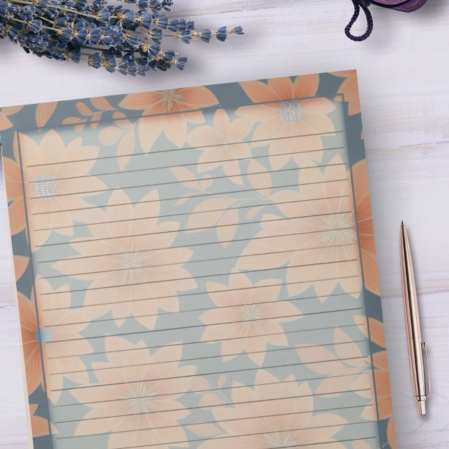 Blauer Orange Retro Mitte des 1950er-Jahren Notizblock (Von Creator hochgeladen)