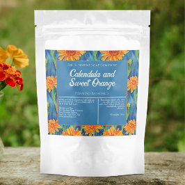 Blauer Orangefarbene Blume Wasserdichte Badehose M