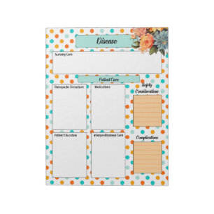 Blauer Orangen blauer Polka Punkte_ Erkrankungen T Notizblock