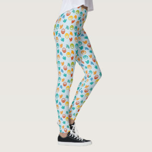 Blauer Orangen Gelbgrüner Twitter Bird Leggings