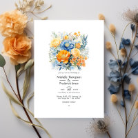 Blauer Oranger Frühling Hochzeit