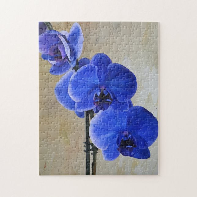 Blauer Orchid-Blume Blumenpuzzle Puzzle (Vertikal)