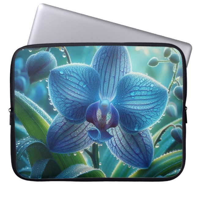 Blauer Orchid Laptopschutzhülle (Vorderseite)