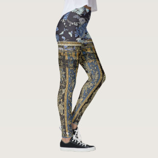 Blauer orientalischer BlumenShortie Leggings