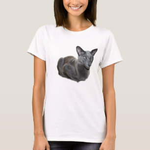 Blauer orientalischer Shorthair Katzen-T - Shirt