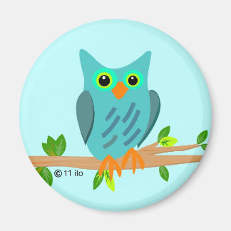 Blauer Owl Magnet