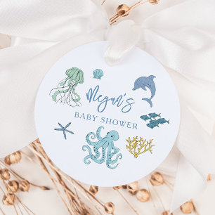 Blauer Ozean Creature Baby Dusche Geschenkanhänger